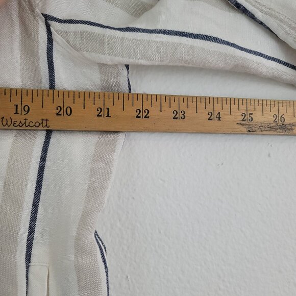 Rails Coco Stripe Linen Utility Military Jacket Womens Sz S Minimalist Layering - Picture 11 of 16